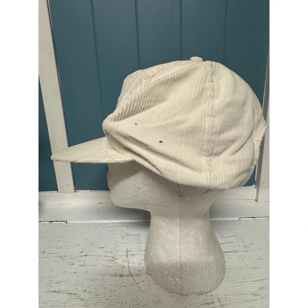Vintage‎ Trappers Just Say No Corduroy Snapback Hat True Value Cream Red Hat